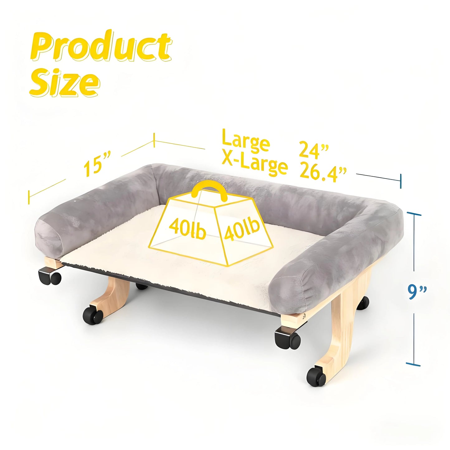Movable Window Cat Bed | 40lbs Capacity & 3-Sided Bolsters