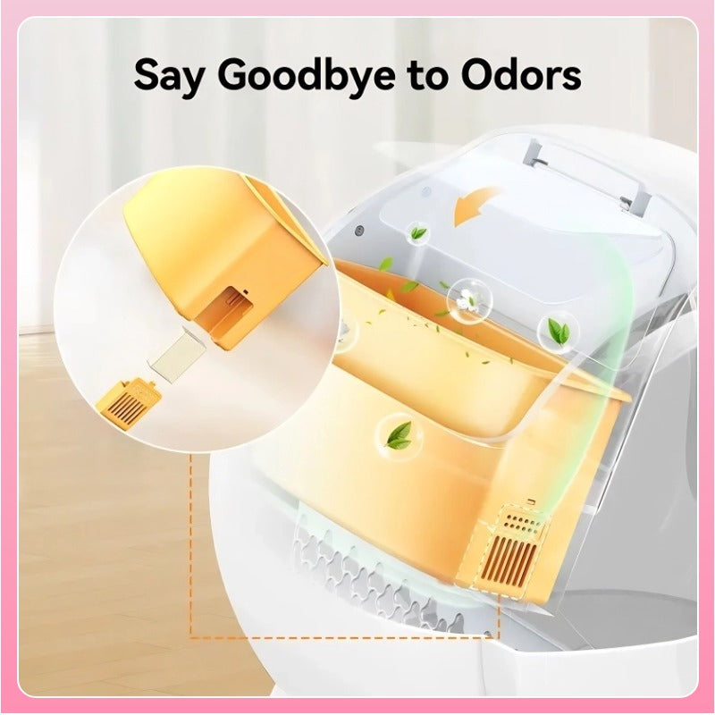 75L Extra-Large Smart Cat Litter Box – Automatic Self-Cleaning, App Monitoring, Low-Entry for Multi-Cat Households