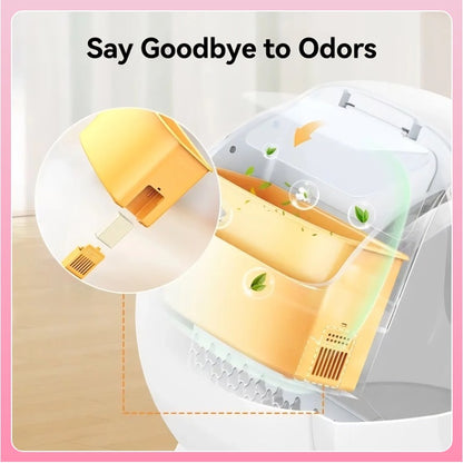 75L Extra-Large Smart Cat Litter Box – Automatic Self-Cleaning, App Monitoring, Low-Entry for Multi-Cat Households