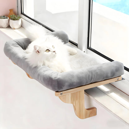 Movable Window Cat Bed | 40lbs Capacity & 3-Sided Bolsters
