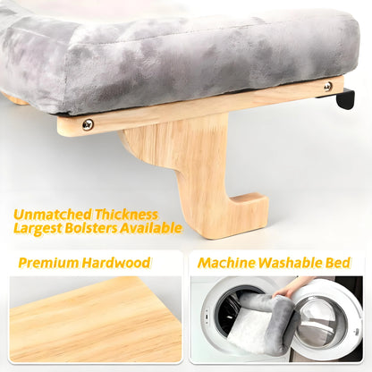 Movable Window Cat Bed | 40lbs Capacity & 3-Sided Bolsters