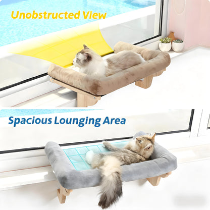 Movable Window Cat Bed | 40lbs Capacity & 3-Sided Bolsters