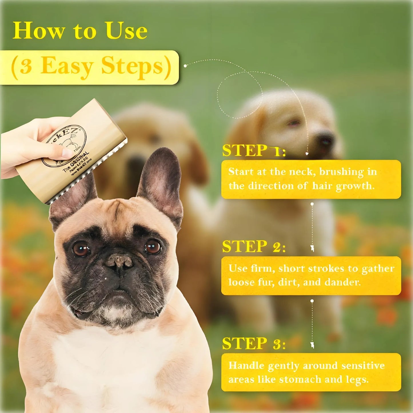 Pet Deshedding Brush | All Fur Types & Painless Grooming